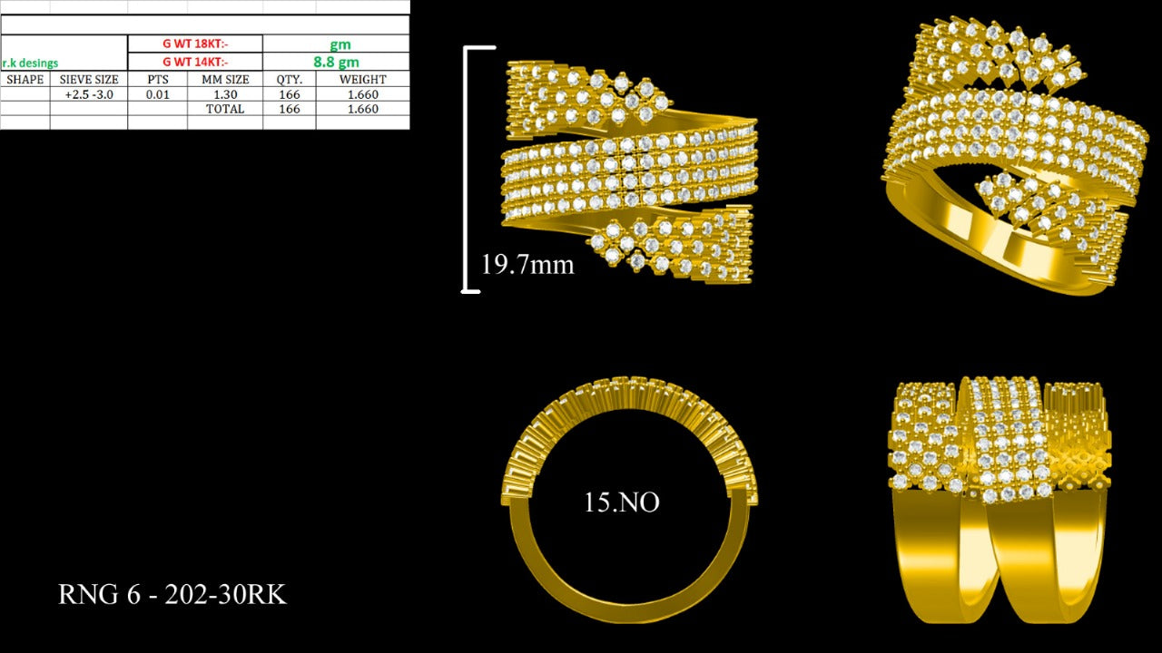 La DiaMantés | Cocktail with Cluster Accents  Ring